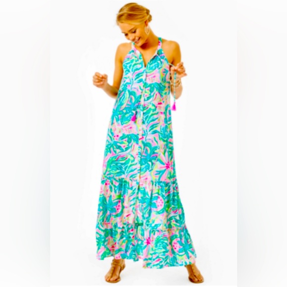 NWT LILLY PULITZER SIZE XL TIERED MAXI DRESS - Picture 1 of 12